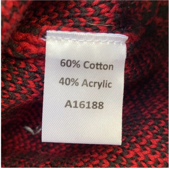 NWT Tog Shop Red Black Houndstooth Button Cardigan Sweater Women XL Career - Picture 5 of 5